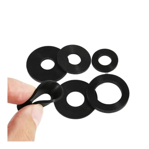 10~100 Stücke Schwarze Silikonscheibe M2 M2.5 M2.7 M3 M4 M5 M6 M8 M10 M12 M16 M20 Silikonkautschuk Flachscheibe Dichtungsring(M4x8x3mm-50Pcs) von SINEKY