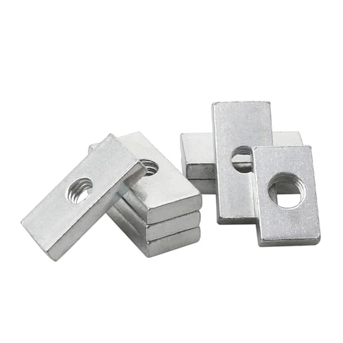 10 Stück M3 M4 M5 M6 M8 Vierkantmutter, rechteckige Muttern, dünne Gleitblockmuttern, verzinkter Kohlenstoffstahl, Aluminiumprofil, Zubehör (Color : 10pcs, Size : M4x9x6x2.5mm) von SINEKY