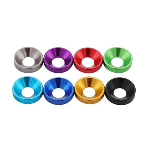10 stücke aluminium senkkopf scheibe m2 m2.5 M3 M4 M5 M6 M8 bunte Eloxiert Senkkopf Bolzen Unterlegscheiben Dichtung(M2 10,Green) von SINEKY