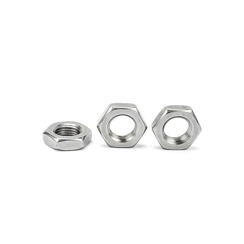2-100 Stück Edelstahl Sechskantmuttern Dünne Kontermuttern M4 M5 M8 M10 M12 M16 M20 M24 M27 M30(30pcs M10-1.5) von SINEKY
