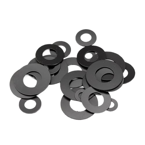 20–500 Stück M2 M2.2 M2.3 M2.5 M3 M4 M5 M6 M7 M8 M8.5 M10 M12 M15 M20 Schwarzer Graphit-Nylon-Flachpad-Unterlegscheibe, Abstandshalter, Isolierungsdichtungsring(M8x12x0.5mm-200pcs) von SINEKY