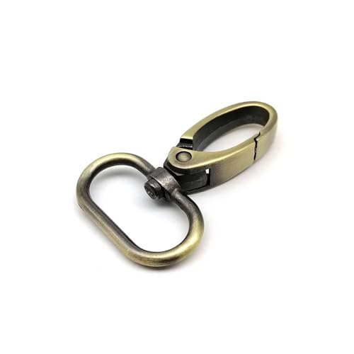 2pcs Swivel Leather Bag Handbag Purse Shoulder Strap Belt Clasp Clip Trigger Buckle Key Ring Dog Chain Collar Snap Hook (Color : Antique Brass, Size : Inner Wide 16mm) von SINEKY