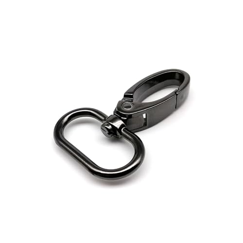 2pcs Swivel Leather Bag Handbag Purse Shoulder Strap Belt Clasp Clip Trigger Buckle Key Ring Dog Chain Collar Snap Hook (Color : Black, Size : Inner Wide 16mm) von SINEKY