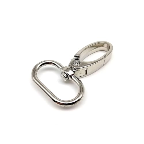 2pcs Swivel Leather Bag Handbag Purse Shoulder Strap Belt Clasp Clip Trigger Buckle Key Ring Dog Chain Collar Snap Hook (Color : Silver, Size : Inner Wide 38mm) von SINEKY