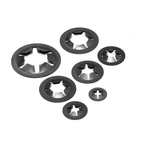 50/100PCS M3 M4 M5 M6 M8 M10 M12 Push-on Sicherungsscheiben 65 Manganstahl Star Lock Plum Lager Sicherungsringe Unterlegscheibe Clip (Size : M6X14 100PCS) von SINEKY