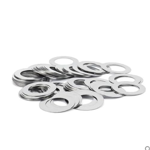 50 teile/los M6 M7 M8 Edelstahl Flache Unterlegscheibe Ultradünne Dichtung Ultradünne Shim Dicke 0,1mm 0,2mm 0,3mm 0,5mm 1mm(Thickness 0.5mm,6x10) von SINEKY