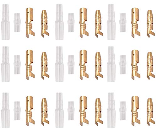 50 Sets 3,9 mm Motorrad Messing Farbe Bullet Male & Female Connector von SING F LTD