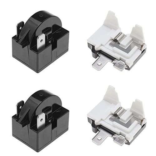SING F LTD 2 x 15 Ohm Kühlschrank-Startrelais, 2-poliger PTC-Gefrierschrank-Kompressor-Widerstand für Mini-Kühlschränke, Kompaktkühlschränke, Gefrierschränke, Weinkühlschränke mit 1/2 PS 375 W von SING F LTD