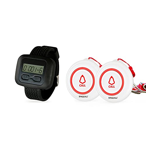 SINGCALL Caregiver Pager Drahtloses SOS-Ruftastensystem Schwesternruf-Alarm-Pager-System für ältere Menschen/Patienten/Deaktivierte 1 mobiler Empfänger 2 Anruftasten SINGCALL Caregiver Pager Drahtloses SOS-Ruftastensystem Schwesternruf-Alarm-Pager-System für ältere Menschen/Patienten/Deaktivierte 1 mobiler Empfänger 2 Anruftasten von SINGCALL