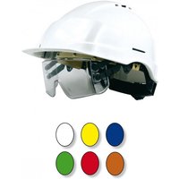 Orangefarbener Helm mit unter dem Visier integrierter Maskenbrille SINGER - CASIRISOR2 von SINGER SAFETY