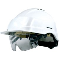 Singer Safety - Weißer Helm mit unter dem Visier integrierter Brille-Maske singer - CASIRISBL2 von SINGER SAFETY