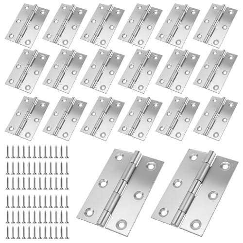 SINJEUN 20 Stück Türscharnier Edelstahl, 75 x 50 mm Tür Scharniere mit Schrauben, Klappbar Türband Edelstahl für Türen SINJEUN 20 Stück Türscharnier Edelstahl, 75 x 50 mm Tür Scharniere mit Schrauben, Klappbar Türband Edelstahl für Türen von SINJEUN
