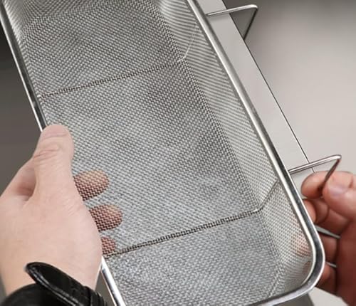 SINJEUN 3 Stück Edelstahl Seitenspüle Abflusssiebkorb, Spüle Lebensmittelauffangkorb Rechteck Lebensmittelfänger für Küchenabfälle und Gemüse Obst, Silber von SINJEUN