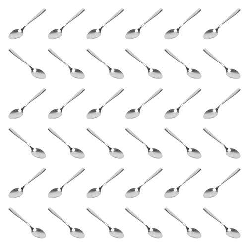 SINJEUN 36 Stück 13,6cm Edelstahl Silber Teelöffel Set, Kaffeelöffel aus Edelstahl, Dessertlöffel für Zuhause, Restaurant, Küche und Café SINJEUN 36 Stück 13,6cm Edelstahl Silber Teelöffel Set, Kaffeelöffel aus Edelstahl, Dessertlöffel für Zuhause, Restaurant, Küche und Café von SINJEUN
