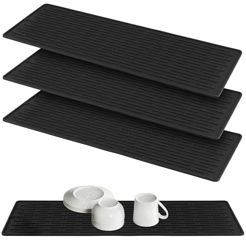 SINJEUN 4 Stück Abtropfmatte Silikon 40,5 x 14,5 cm, Abtropfmatte Spüle Schmal Geschirr Matte Silikonmatte für Küche SINJEUN 4 Stück Abtropfmatte Silikon 40,5 x 14,5 cm, Abtropfmatte Spüle Schmal Geschirr Matte Silikonmatte für Küche von SINJEUN