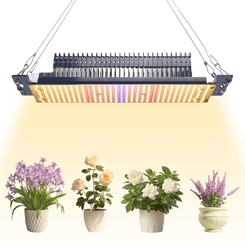 SINJIAlight 300W Vollspektrum LED Pflanzenlampe, Wärmeres Weiß LED Wachstumslampen, Upgrade PPFD 800 μmol/s/㎡ Grow Light für Zimmerpflanzen Sämling Garten Blumen von SINJIAlight