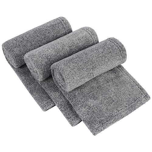 NANQUAN SINLAND Microfiber Hand Towel for Bathroom Super Soft Makeup Remover Cloth Washcloth for Home Spa Sports Face Cleansing Towel 16Inch x 28Inch Grey 3 Pack von SINLAND