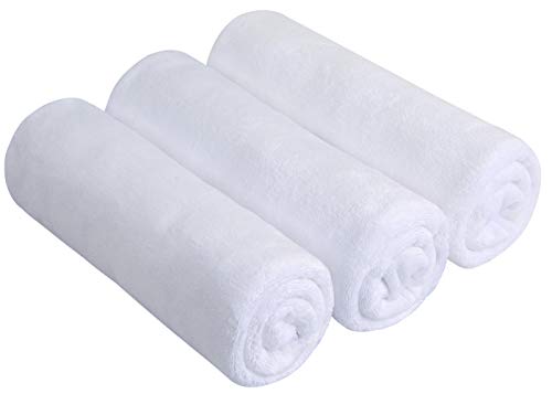 SINLAND 3 Stück Microfiber Gym Handtücher Saugfähiges Sporthandtuch Super weich Trainingshandtuch Reisehandtuch für Fitnessstudio und Gym 40cm x 80cm Weiß von SINLAND