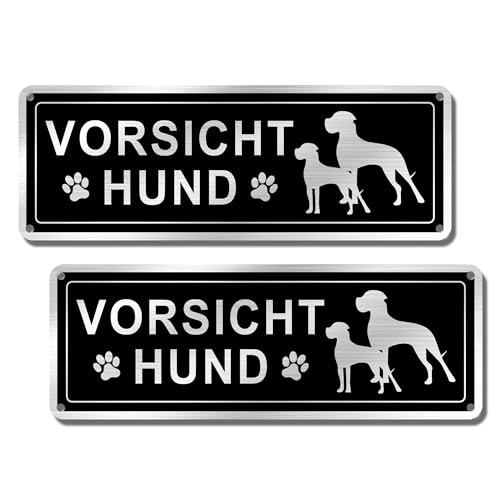 SINMAO 2 Stück Warnung vor dem Hund Schilder Metall Alu Lustig 25x9cm Klein Vorsicht Hund Schild | Warnschild Hund | Hundeschilder Warnung SINMAO 2 Stück Warnung vor dem Hund Schilder Metall Alu Lustig 25x9cm Klein Vorsicht Hund Schild | Warnschild Hund | Hundeschilder Warnung von SINMAO