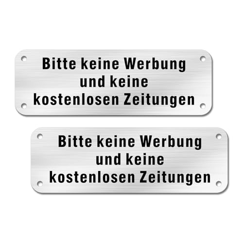 Sinmao Bitte Keine Werbung und Keine Kostenlosen Zeitungen Einwerfen Alu Aufkleber Klein 15x5cm 2er-Pack Sinmao Bitte Keine Werbung und Keine Kostenlosen Zeitungen Einwerfen Alu Aufkleber Klein 15x5cm 2er-Pack von SINMAO