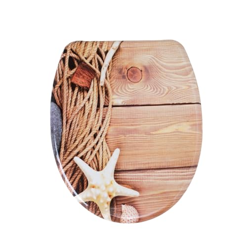 SINOBATH O-förmiger Premium-Duroplast Toilettensitz mit Edelstahl-Scharnieren & Sanftschließ-Funktion von SINOBATH