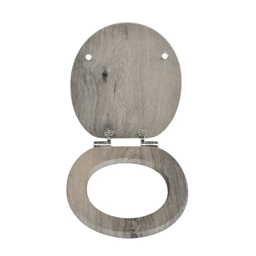 SINOBATH WC Sitz mit Absenkautomatik, viele schöne WC Sitze zur Auswahl, hochwertige und stabile Qualität aus Holz (Altes holz) von SINOBATH