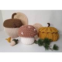 Herbstkörbchen Gehäkelt | Kürbiskorb Eichelkorb Pilzkorb Aufbewahrungskorb Häkelkorb Herbstdeko Bobbiny Herbstkörbchen Gehäkelt | Kürbiskorb Eichelkorb Pilzkorb Aufbewahrungskorb Häkelkorb Herbstdeko Bobbiny von SINOHandmade