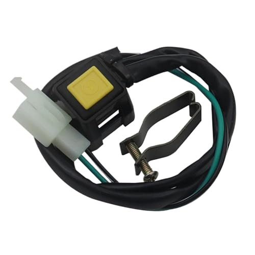 22mm universell kompatibler ATV Motorrad Dual Sport Quad Start Horn Kill Off Stop Switch Taste Universal Fit Motorbike Zubehör Control Griff Switches Aftermarket Ersatz(Gelb) von SINOSCOGO