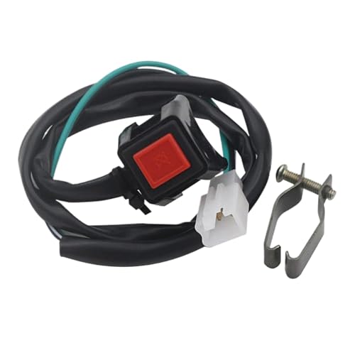 22mm universell kompatibler ATV Motorrad Dual Sport Quad Start Horn Kill Off Stop Switch Taste Universal Fit Motorbike Zubehör Control Griff Switches Aftermarket Ersatz(Rot) von SINOSCOGO