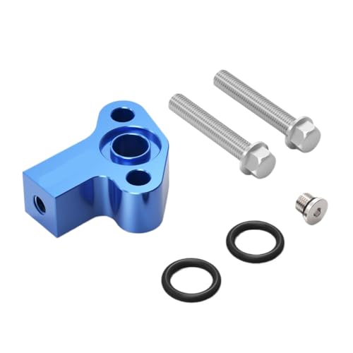 Motorradöltemperaturanpassungsadapter Block Kit kompatibel mit DR650 SE S DR650S DR650SE DR 650 1996 2024 Universal Fit(Blau) von SINOSCOGO