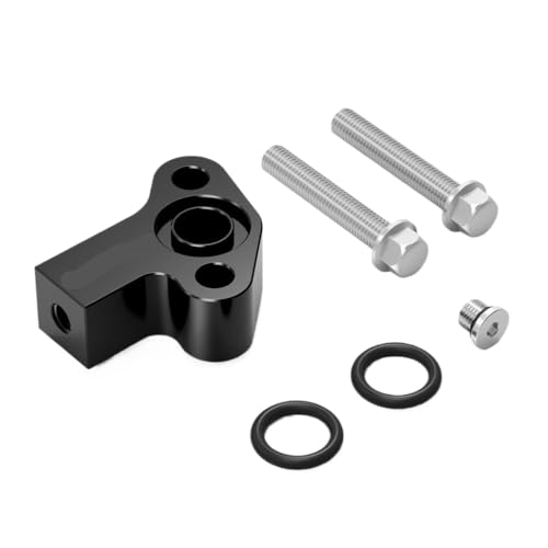 Motorradöltemperaturanpassungsadapter Block Kit kompatibel mit DR650 SE S DR650S DR650SE DR 650 1996 2024 Universal Fit(Schwarz) von SINOSCOGO