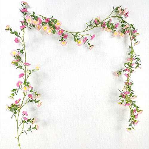 SINRAD Künstliche Blumen,Blumengirlande Gänseblümchen,Kunstblumen Deko,Fake Girlande,Hängend Rebe,Blumengirlande Kunstblumen,Seidenblumen Blumen,Plastikblumen Flowers für Hochzeit Party Garten Dekor von SINRAD