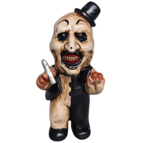 Horrorfilm Gartenzwerge Alpträume Statue Jason Kettensäge Sam Killer Scream gruselige Figuren Harzskulptur für Halloween Weihnachten Garten Hof Dekorationen (Schwarzer Hut) von SINSEN