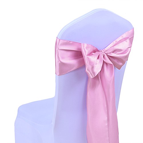 SINSSOWL 100 stück Hochzeit Dekoration Mehrfarbig Satin Stuhl Bezug Bow Ties in Event & Party Supply Stuhl Schärpen- Rose von SINSSOWL