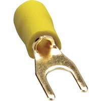 Sinuslive - 13199 Gabelkabelschuh 4 mm² Loch-Ø=4 mm Teilisoliert Gelb 10 St. von SINUSLIVE