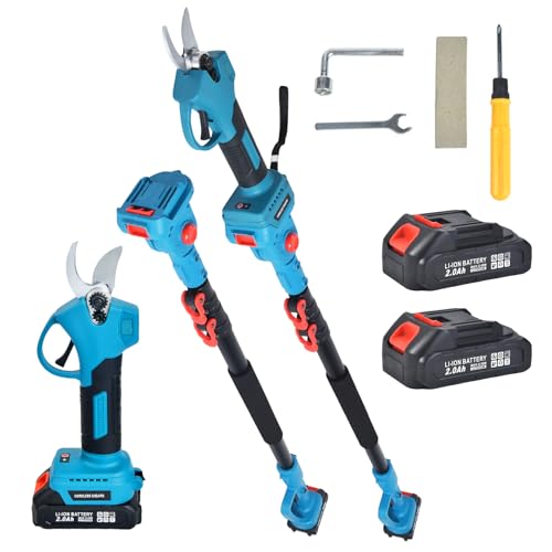 SINWE Akku Astschere Teleskop, 30MM Gartenschere mit 2 Akku 2000mAh,Elektrische Gartenschere mit Teleskopstange bis 5 m Reichweite Bürstenloser Motor Baumschere(Teleskop Astschere) von SINWE