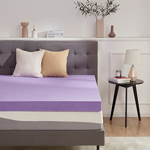 SINWEEK 10,2 cm Gel-Memory-Schaum-Matratzenauflage, belüftet, weiche Matratzenauflage, Bettauflage, CertiPUR-US-Zertifiziert, volle Größe, Violett von SINWEEK