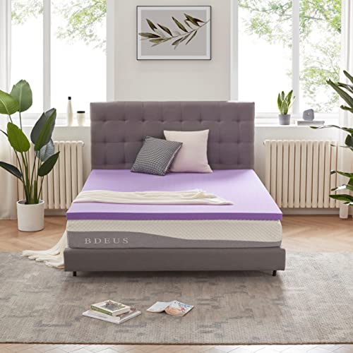 SINWEEK 5,1 cm Gel-Matratzenauflage aus Memory-Schaum, belüftet, weich, Bettauflage, CertiPUR-US-Zertifiziert, volle Größe, Violett von SINWEEK
