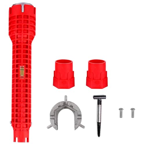 SINZONeu® 8-in-1 Armaturenschlüssel Set - Standhahnmutterschlüssel mit Rutschfestem Griff für Waschbecken & Toilette, Professionelles Wasserhahnschlüssel Werkzeug für Küche/Bad Installation von SINZONeu