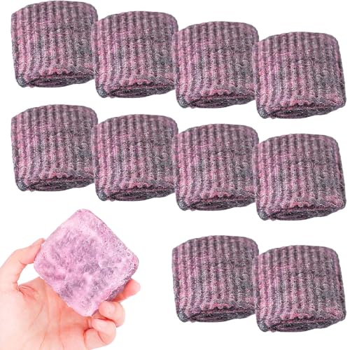 SINZONeu® Stahlwolle Schwamm mit Seife - 10 Stück Topfreiniger Edelstahl für Küche, Grill & Backofen von SINZONeu