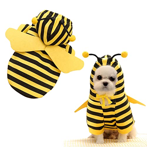 SIPLIV Pet Hoodies Puppy Bee Halloween Kostüm, Cosplay Trick Kostüm Haustier Kleidung Festival Cosplay Warme Kleidung, Medium von SIPLIV