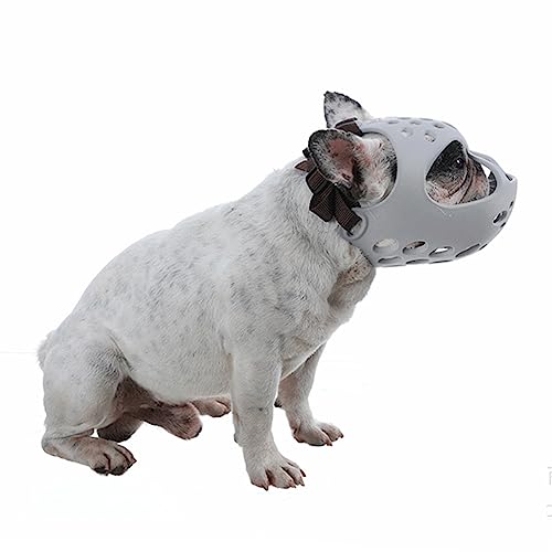 SIQITECH Maulkorb Hunde Hundemaske Atmungsaktiv Hundemaulkorb Verstellbar Maulkörbe Anti Beißen Hundemundabdeckung Mesh Kurzer Schnauze Maulkorb Bulldogge Mops Korbmaulkorb Training von SIQITECH