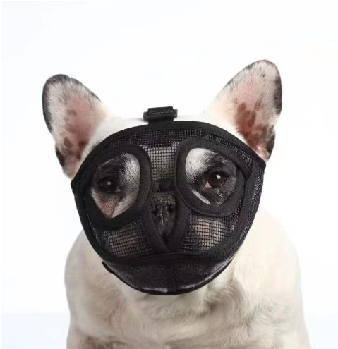Maulkörbe Hund Korbmaulkorb Kurzer Schnauze Maulkorb Bulldogge Mops Korbmaulkorb Einstellbar Hundemundabdeckung PVC Atmungsaktiv Abdeckung Hundemaske Verhindert Beißen Bellen von SIQITECHUK