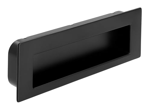 SIRO Einlassbeschlag Muschelgriff 2382 Metall Uni Schwarz Matt LA 96 mm 1 Stück von SIRO