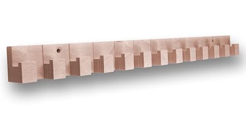 SIRO Hakenleiste Dossenheim, Schlicht, Holz buche roh, 435 mm x 26 mm x 35 mm, LA 314 mm, S660-435HZ17V1P von SIRO