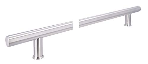 SIRO Haustürgriffe Stoßgriffe Set 2436H-1000N1V2GS Metall Edelstahl feingeschliffen Stangengriff hohl Ø 25 mm Länge: 1000 mm Lochabstand: 850 mm Inhalt: 2 Griffe inkl. Montagematerial von SIRO