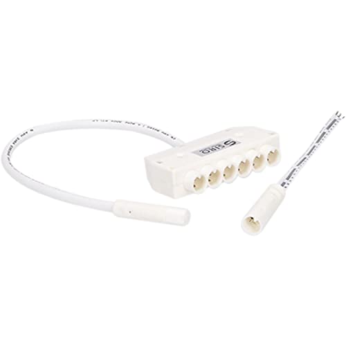 SIRO LED SL-DUO Verteiler 6-fach, Verbindungskabel mit 1 Stecker und 6 Kupplungen 360mm, Kunststoff weiß von SIRO