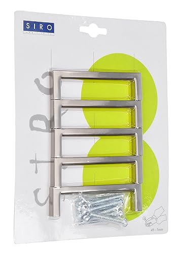 SIRO Multipack Möbelgriffe Bügelgriff 2108 Metall Edelstahleffekt LA 96 mm 5 Stück von SIRO