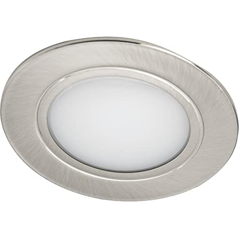 SIRO SL-Mono Einbau Led Spot ø 68mm dimmbar, flacher Led Spot in 3000K warmweiss, Einbau Deckenstrahler Led aus Aluminium nickel matt gebürstet, 24V von SIRO