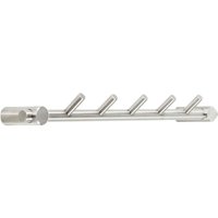 Siro - Garderobenleiste Coat mit 5 schrägen Haken, Breite 320 mm, Edelstahl gebürstet von SIRO
